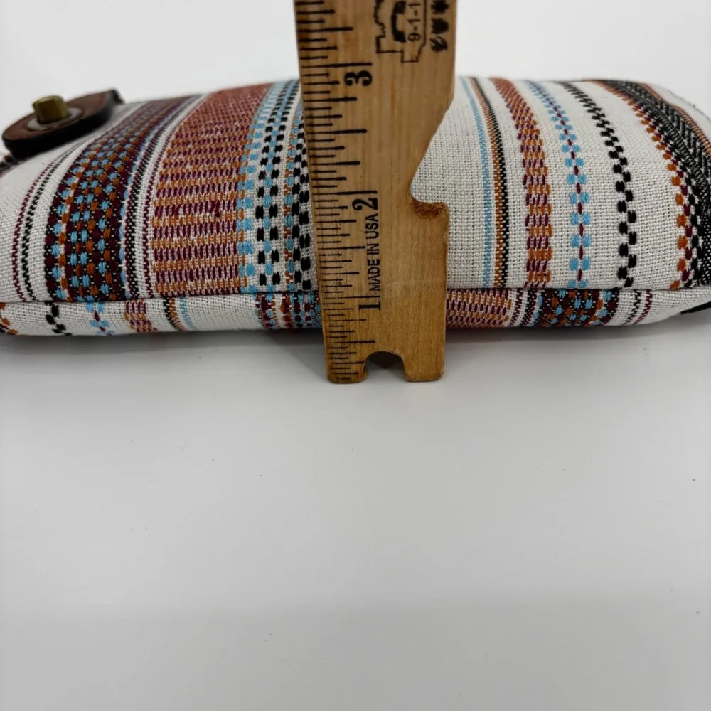 Jen & Co Crossbody Bag Womens Small Rust Multi Boho Striped M1818-BOHO.RUST New